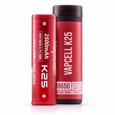 Vapcell K25 2500mAh (20A) 18650 Vape Battery