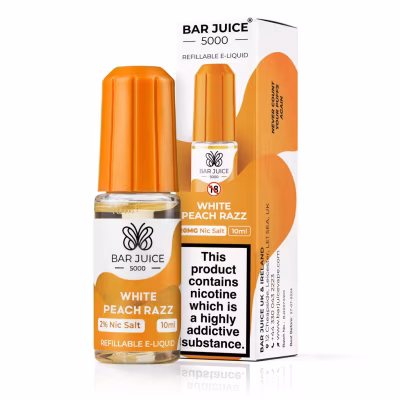 White Peach Razz Nic Salt E-Liquid by Bar Juice 5000