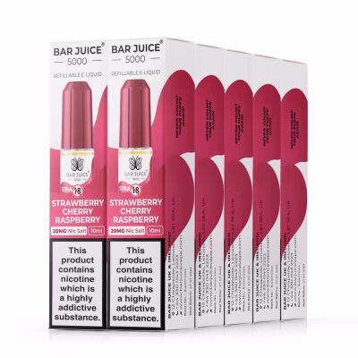 Strawberry Cherry Raspberry Nic Salt E-Liquid by Bar Juice 5000 - 10 Pack