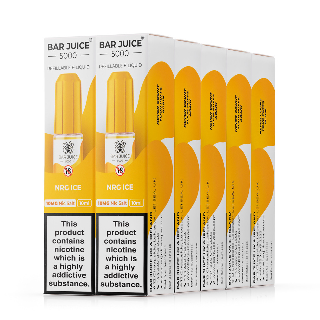 NRG Ice Nic Salt by Bar Juice 5000 - 10 Pack | Buy Online