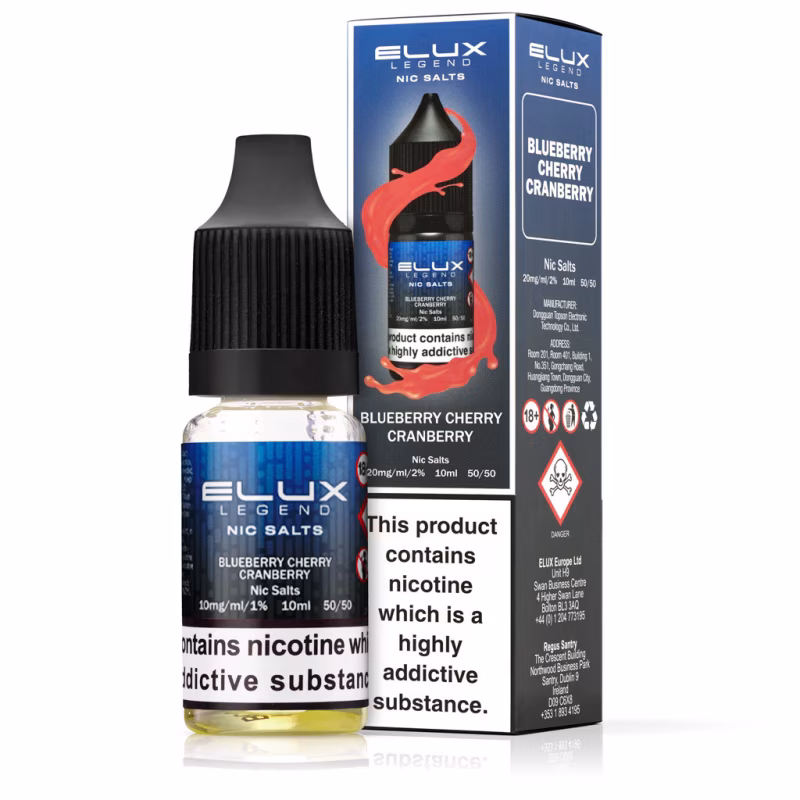 Blueberry Cherry Cranberry Nic Salt E-Liquid by Elux Legend