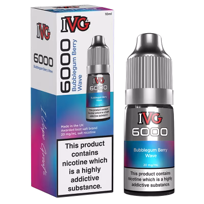 Bubblegum Berry Wave Nic Salt E-Liquid by IVG 6000