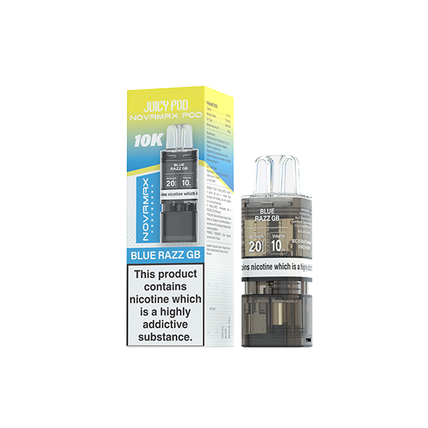 Blue Razz GB Prefilled Pods by Juicy Pod Novamax 10K | Vape Green
