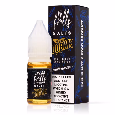 Butterscotch Tobacco Nic Salt E-Liquid by No Frills Tobak