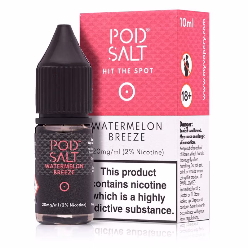 Watermelon Breeze Nic Salt E-Liquid by Pod Salt