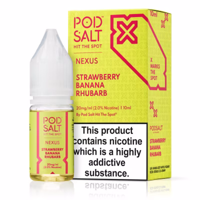 Strawberry Banana Rhubarb Nic Salt E-Liquid by Nexus Pod Salt
