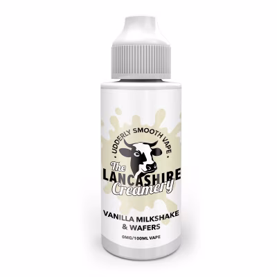 Vanilla Milkshake & Wafers Shortfill E-Liquid by the Lancashire Creamery 100ml